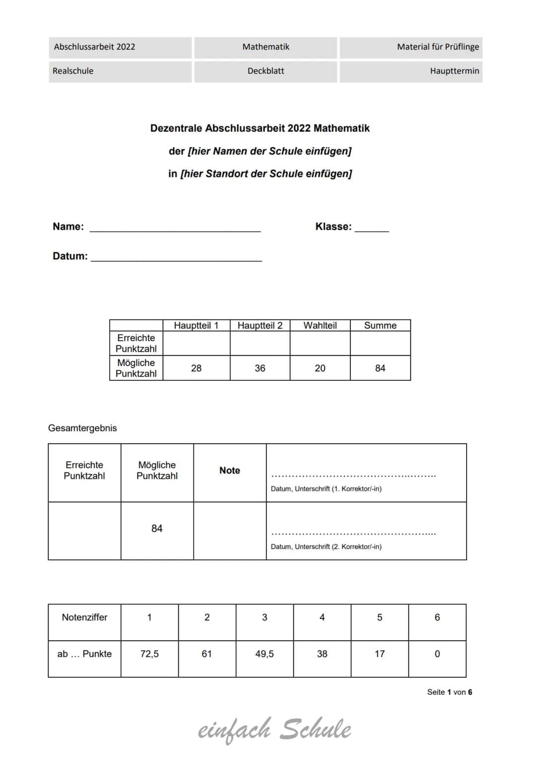 Trainingsheft
Abschlussprüfung
mittlerer Schulabschluss
Realschulabschluss
Mathematik
- Band 2 -
einfach Schule
...damit kannst Du rechnen!
