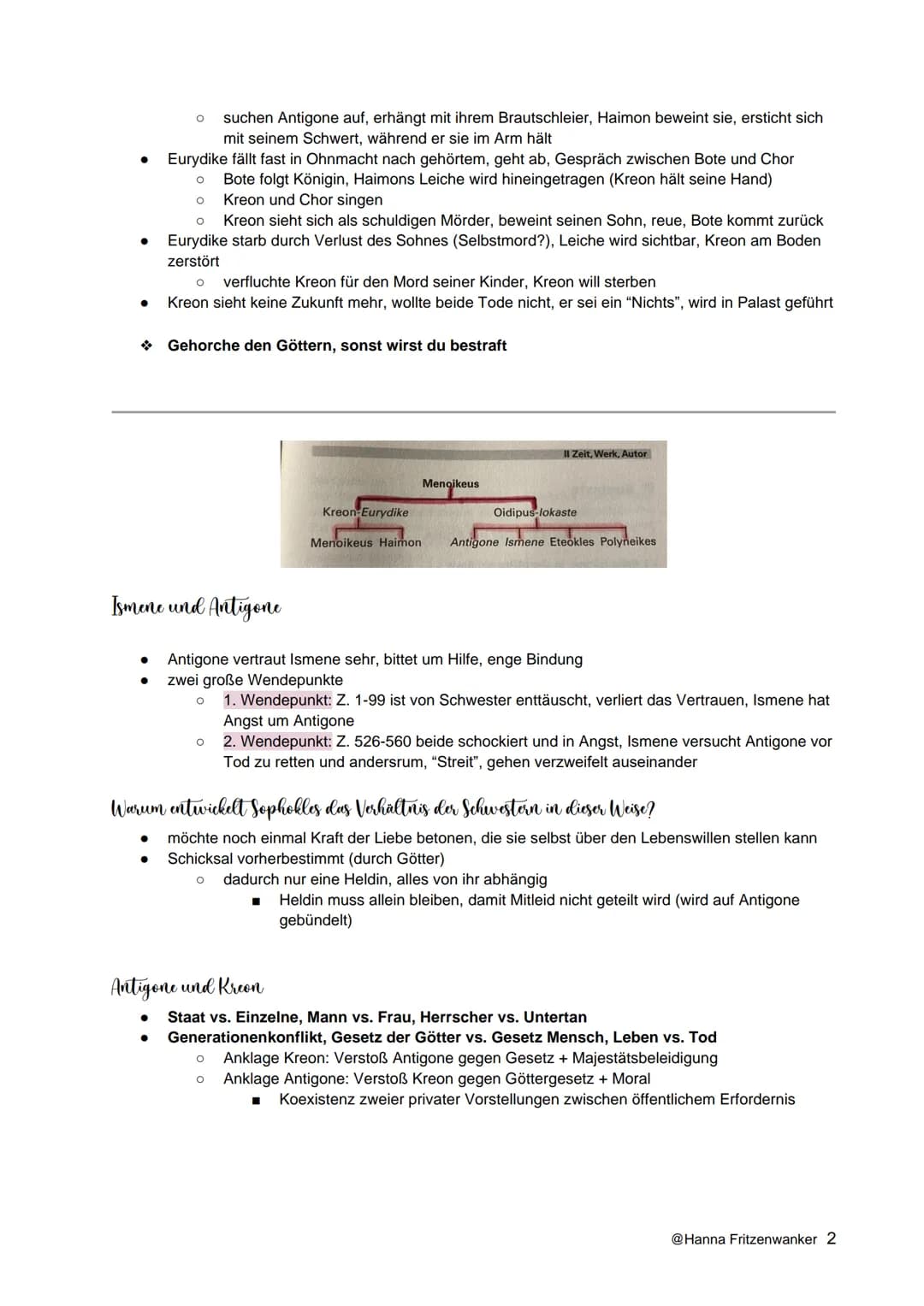 Zusammenfassung Antigone
S. 5-13
●
●
Antigone erzählt Ismene, dass Kreon nur Eteokles gerecht bestatten lässt, Polyneikes darf nicht
begrabe