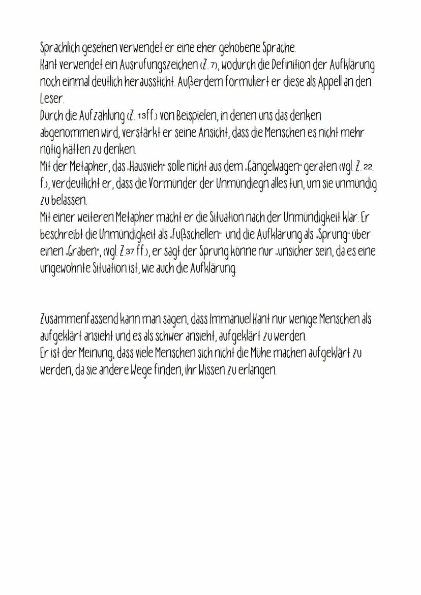 IMMANUEL KANT: WAS IST AUFKLÄRUNG?
In dem Sachtext „Beantwortung der Frage: Was ist Aufklärung?“, erschienen im Jahre.
1956 in „Werke in 6 B