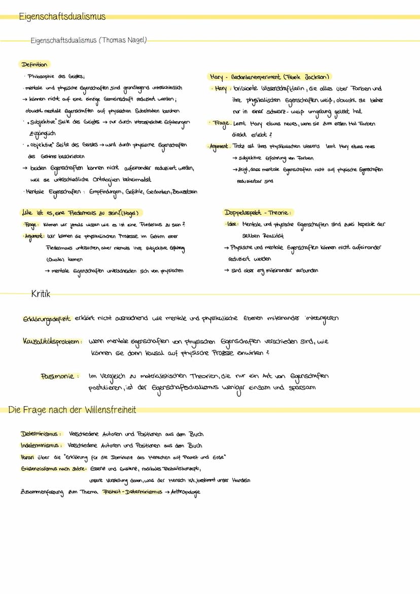 Substanzdualismus
Leib Seele - Problem bei Descartes:
Seele Geist- Verstand
PHILOSOPHIE B-TEST 2. SEMESTER
unteilbar
'Ich' ist ein einheitli