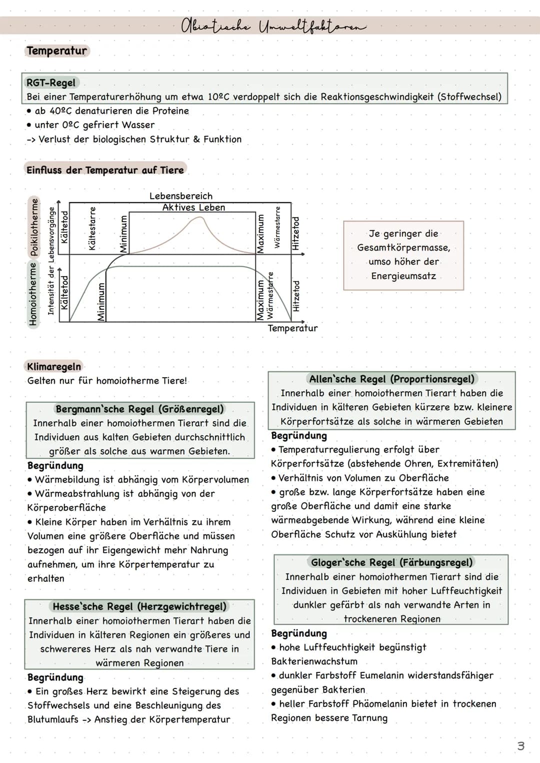 Biologie
Ökologie • Index
Umweltfaktoren
●
abiotische Umweltfaktoren
• Optimumskurve
• Temperatur (RGT-Regel, Klimaregeln, Homoiothermie und