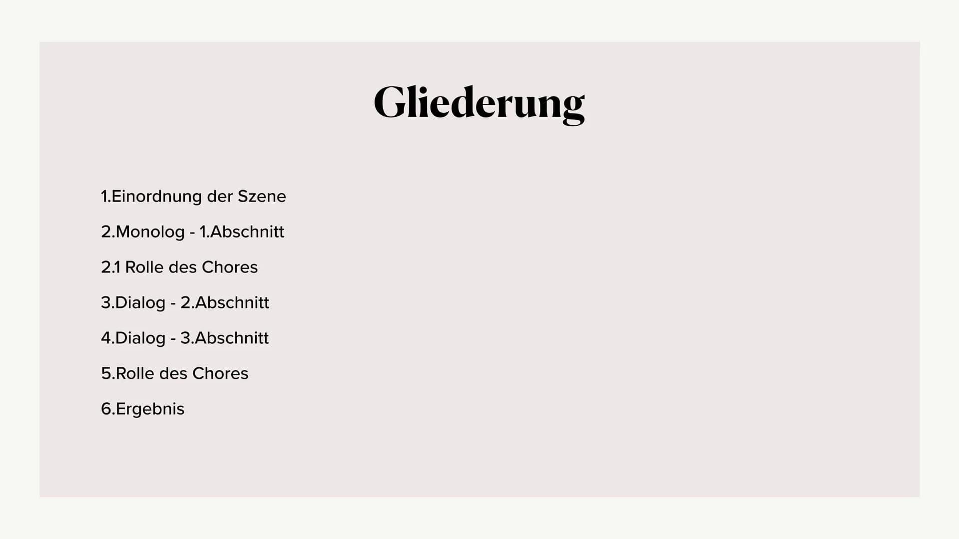 Szeneninterpretation
1.Aufzug
Medea Monolog &
Medea - Kreon Dialog
Valeria R. & Marsie P. 1.Einordnung der Szene
2.Monolog - 1.Abschnitt
2.1