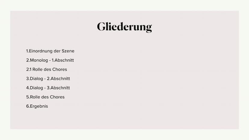 Szeneninterpretation
1.Aufzug
Medea Monolog &
Medea - Kreon Dialog
Valeria R. & Marsie P. 1.Einordnung der Szene
2.Monolog - 1.Abschnitt
2.1