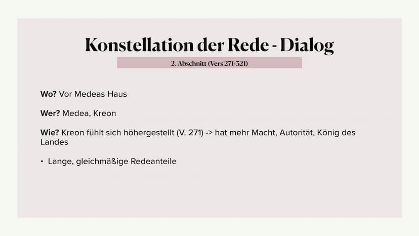 Szeneninterpretation
1.Aufzug
Medea Monolog &
Medea - Kreon Dialog
Valeria R. & Marsie P. 1.Einordnung der Szene
2.Monolog - 1.Abschnitt
2.1