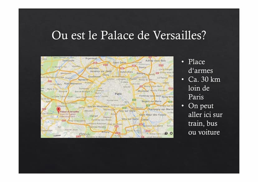 Le Palace
de
Versailles
G Poissy
sy
rey
hiale:
Roi
isy-le-Roi
Bailly
Ou est le Palace de Versailles?
A12
Montesson
aint-Germain-en-Laye Chat