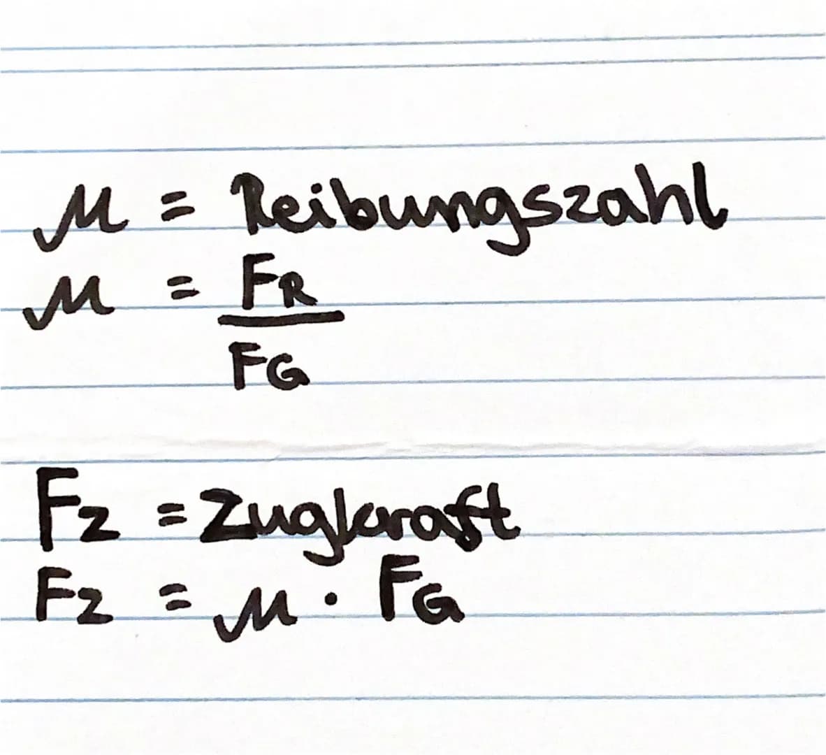 Wie Rechnet man was aus?
FR = Reibungskraft
FR = μ· FN
FG = Gewichtskraft.
FG = m. g
FN = Normalkraft
FN = mog M = Reibungszahl
M
FR
FG
F₂ =