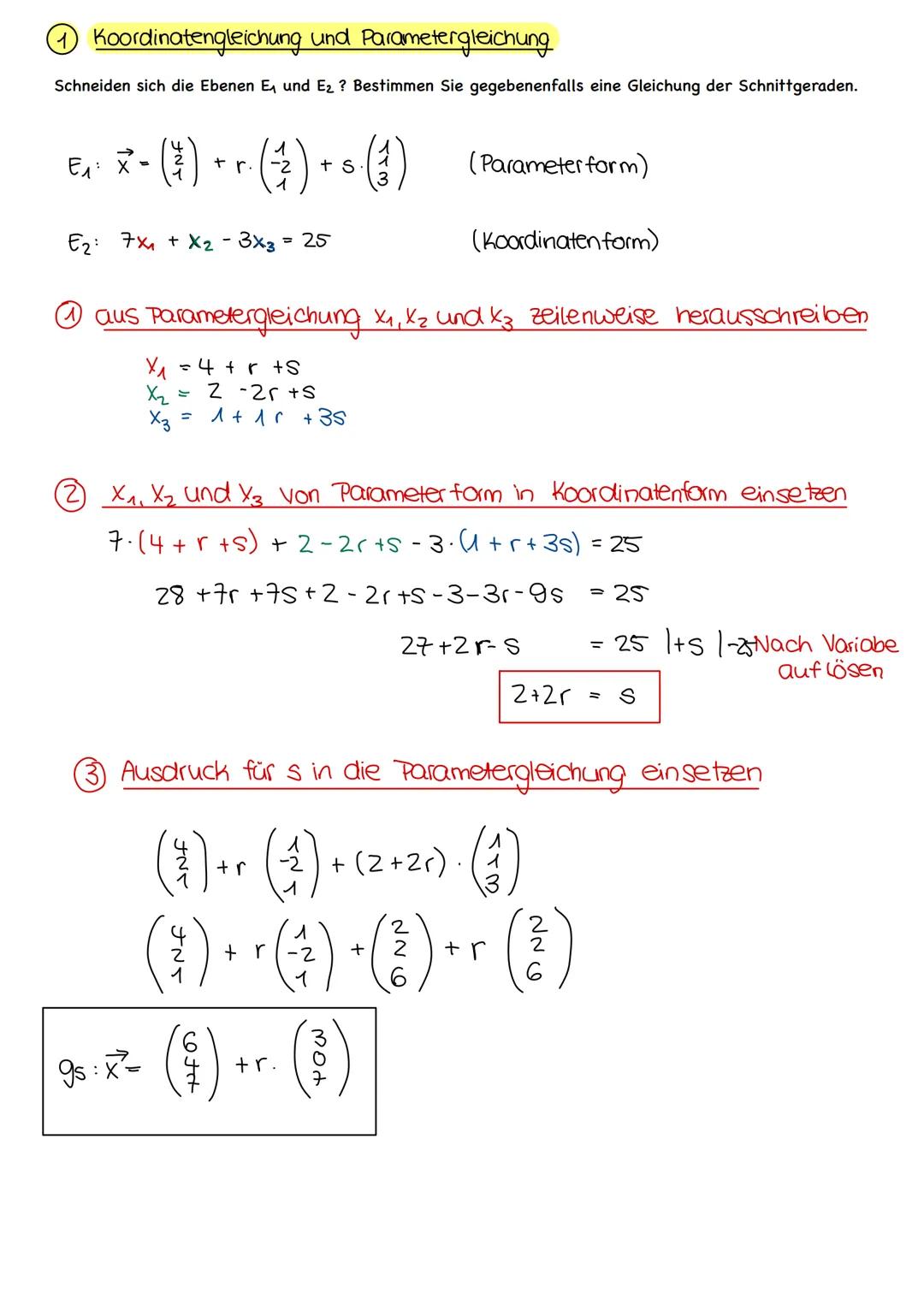  Gegenseitige Lage von thenen
06.10.22 1) E₁ und E₂ sind zueinander parallel &
haben keine gemeinsamen Punkte.
E₂
Gegenseitige Lage von Eben
