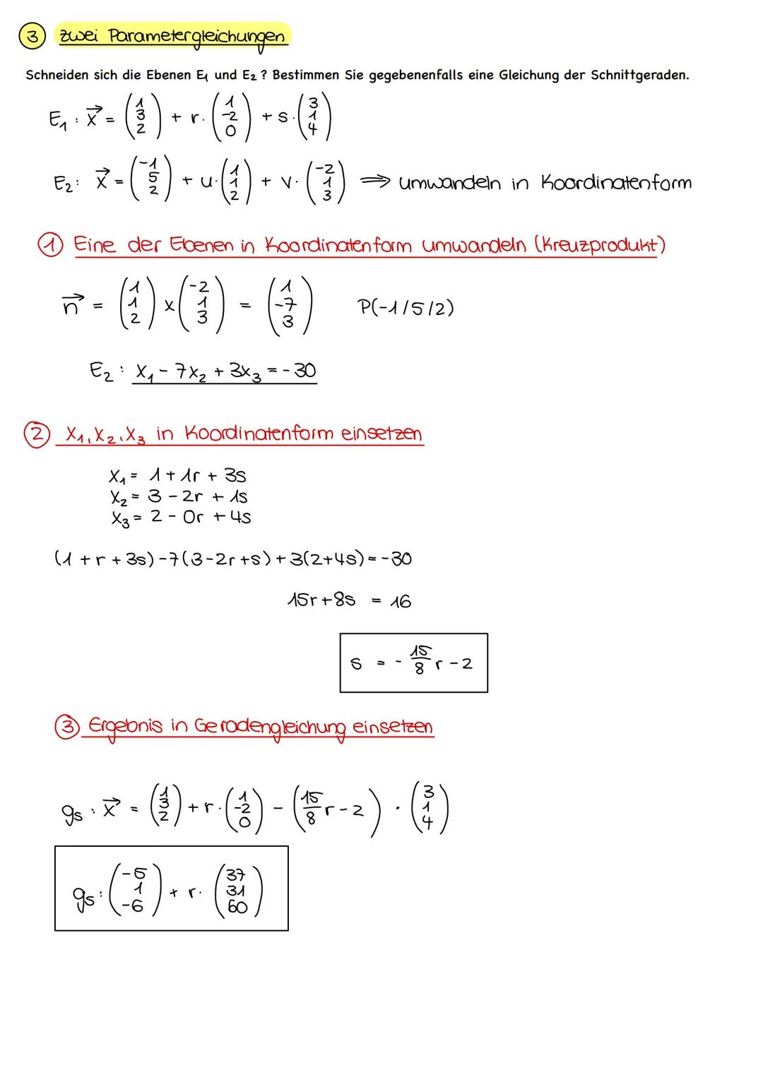  Gegenseitige Lage von thenen
06.10.22 1) E₁ und E₂ sind zueinander parallel &
haben keine gemeinsamen Punkte.
E₂
Gegenseitige Lage von Eben