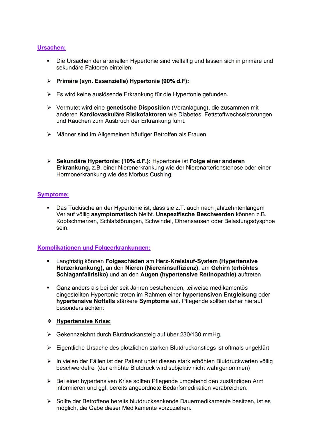 Definition:
■
Infos:
Von einer arteriellen Hypertonie (Bluthochdruck) spricht man, wenn die über einen
längeren Zeitraum hinweg wiederholt g
