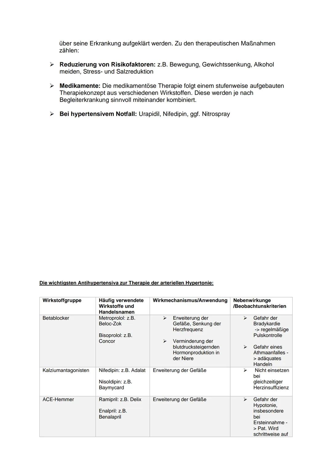 Definition:
■
Infos:
Von einer arteriellen Hypertonie (Bluthochdruck) spricht man, wenn die über einen
längeren Zeitraum hinweg wiederholt g