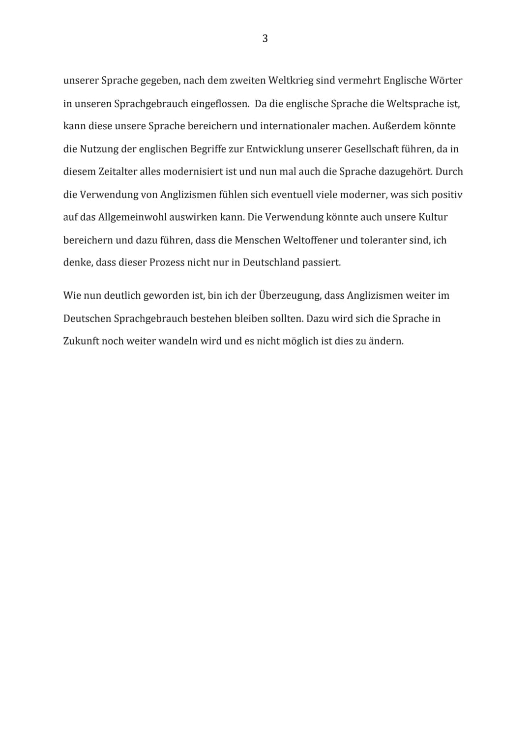 Textanalyse: „Anglizismen in der deutschen Sprache – Pro und Contra“