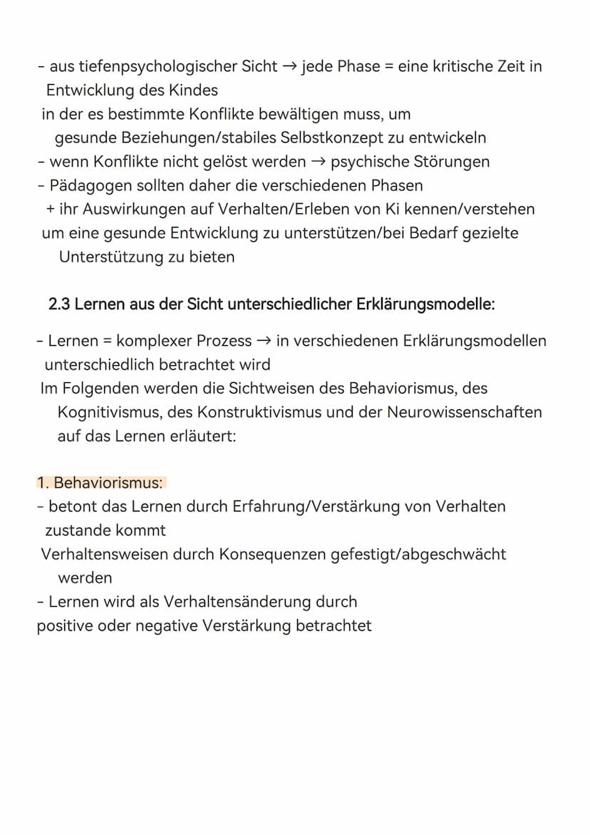 2.2 Tiefenpsychologie
- tiefenpsychologische Theorien gehen davon aus, dass das
menschliche Erleben und Verhalten auf unbewussten psychische