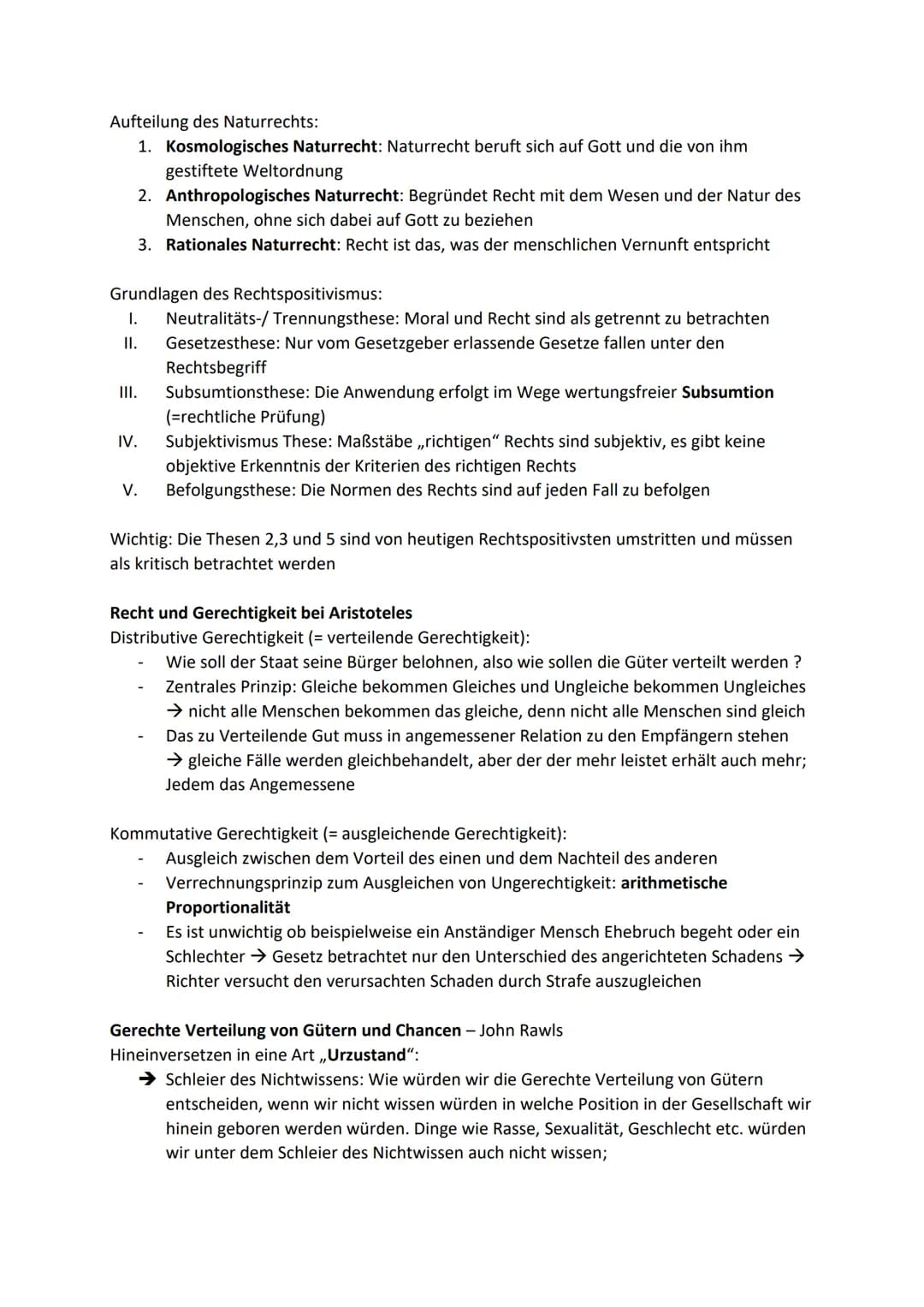 Ethik Klausur - Recht und Strafe
Recht und Gerechtigkeit
Begriffsklärung von Recht
Recht ist eine norminative Ordnung menschlichen Verhalten
