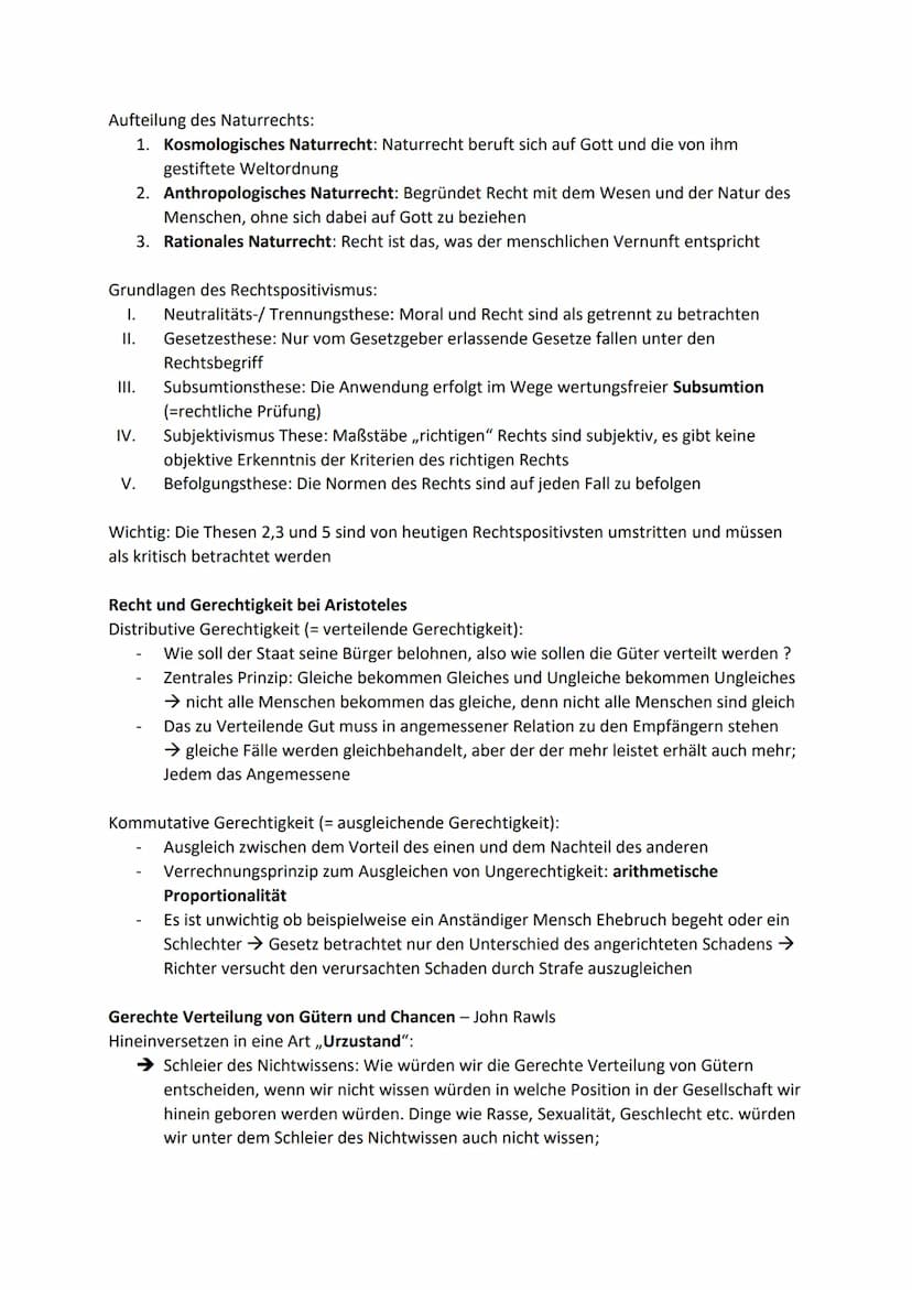 Ethik Klausur - Recht und Strafe
Recht und Gerechtigkeit
Begriffsklärung von Recht
Recht ist eine norminative Ordnung menschlichen Verhalten