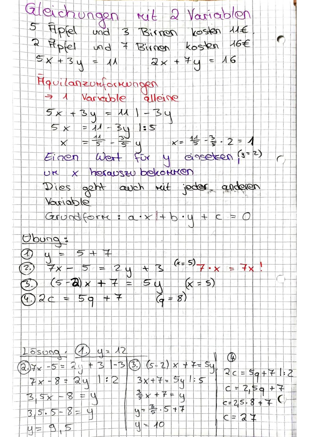 # Gleichungen

Links steht der gleiche Wert
wie rechts

Einfaches Beispiel: 3 + 4 = 7

Variablen sind Platz halter

Ziel: x = eine Zahl

Bsp