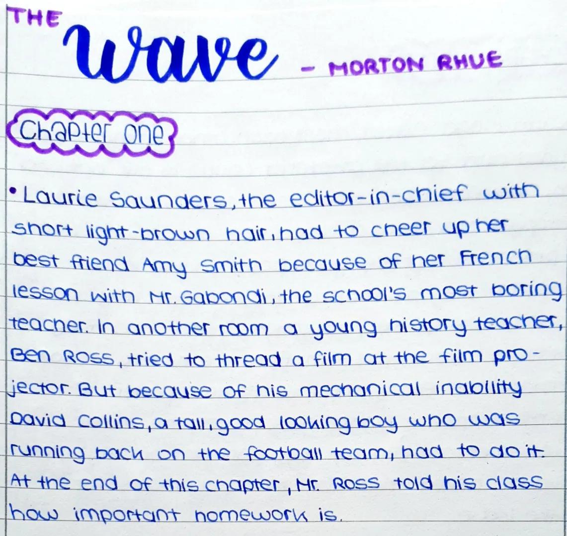 THE
wave
Chapter one
1
MORTON RHUE
Laurie Saunders, the editor-in-chief with
short light-brown hair, had to cheer up her
best friend Amy Smi