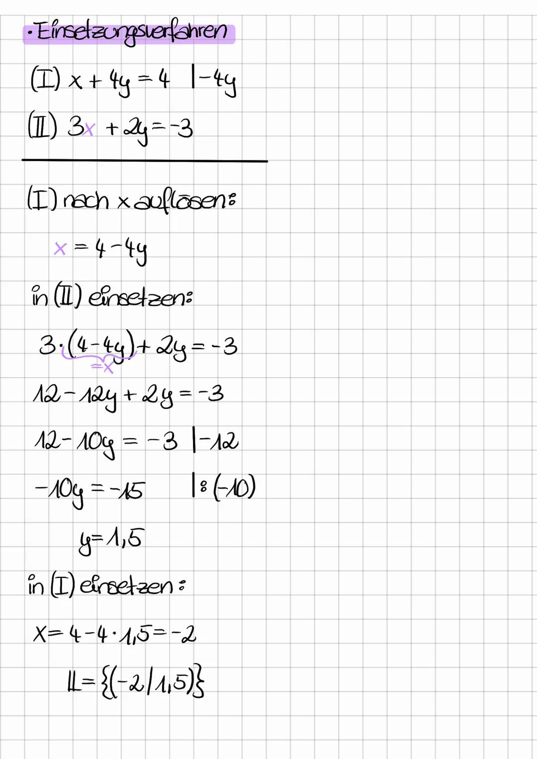 Lineare Gleichungssysteme

Beispiel:

zwei Unbekannte: x: Alter der Mädchen
y: Alter von Dominik

(I) 2x+y=43
}
2 Unbekannte; 2 Gleichungen
