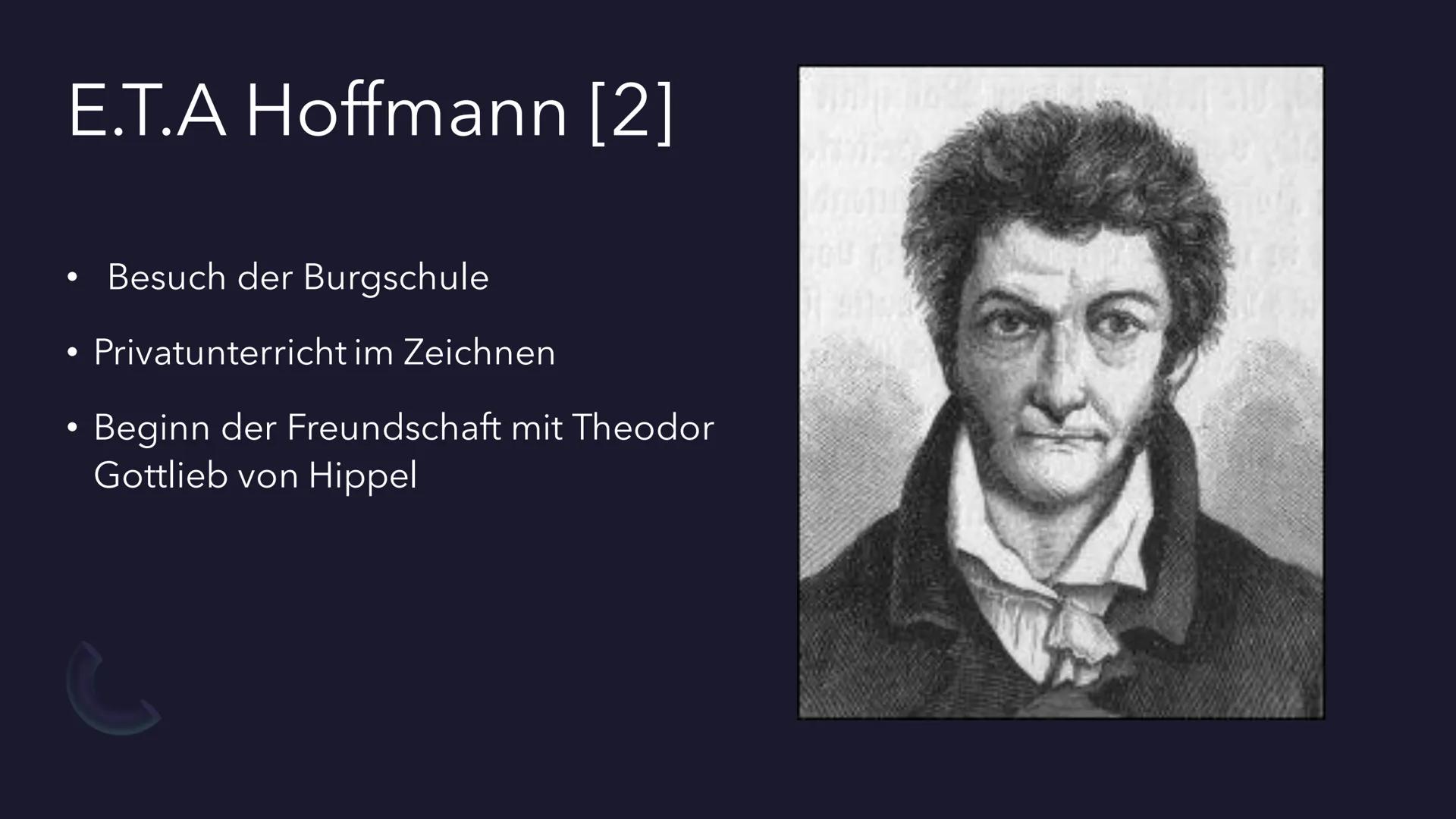 Der Sandmann von E.Τ.Α
Hoffmann

Atila, Baris, Emre G., Emre K., Markus, Melissa # Gliederung

- E.T.A Hoffmann und Familie
- Werkdaten
- Ch