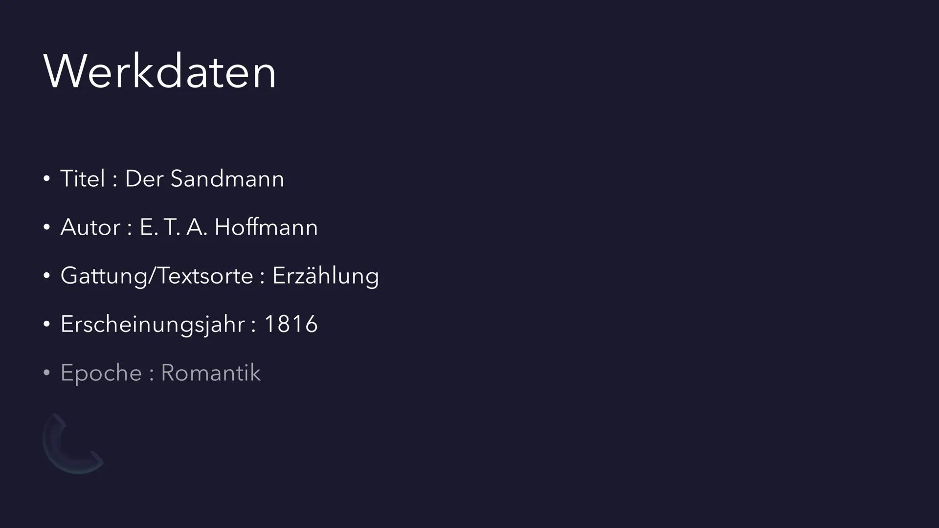 Der Sandmann von E.Τ.Α
Hoffmann

Atila, Baris, Emre G., Emre K., Markus, Melissa # Gliederung

- E.T.A Hoffmann und Familie
- Werkdaten
- Ch