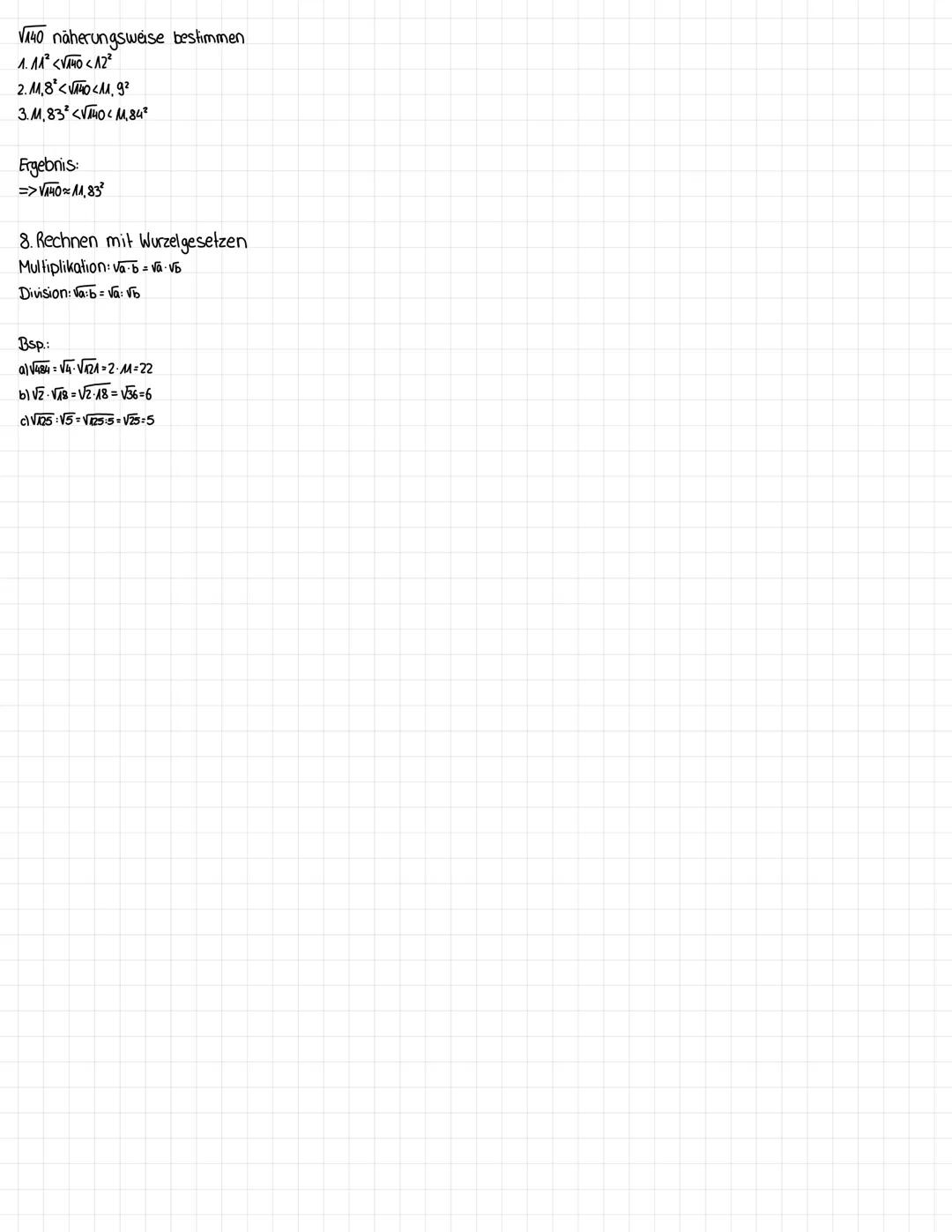 Themen:
1. Quadratwurzeln lösen
2. Was ist bei negativen Wurzeln?
3. Rationale Zahlen
4. Irrationale Zahlen
5. Seitenlängen von Quadraten
6.
