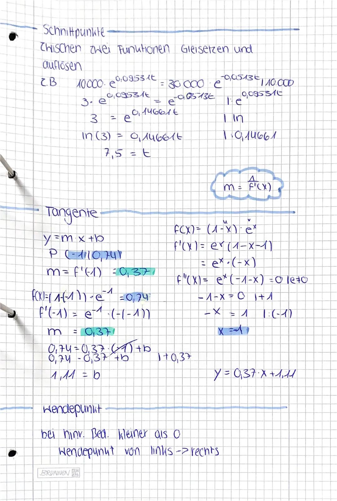 # E=FONKFION-

Expotentielle Funktionen:

| Wachstum | Zerfall |
| ----------- | ----------- |
| FCX)=ce^{kt} | f(x) = ce^{-kt} |
| C = Anfa