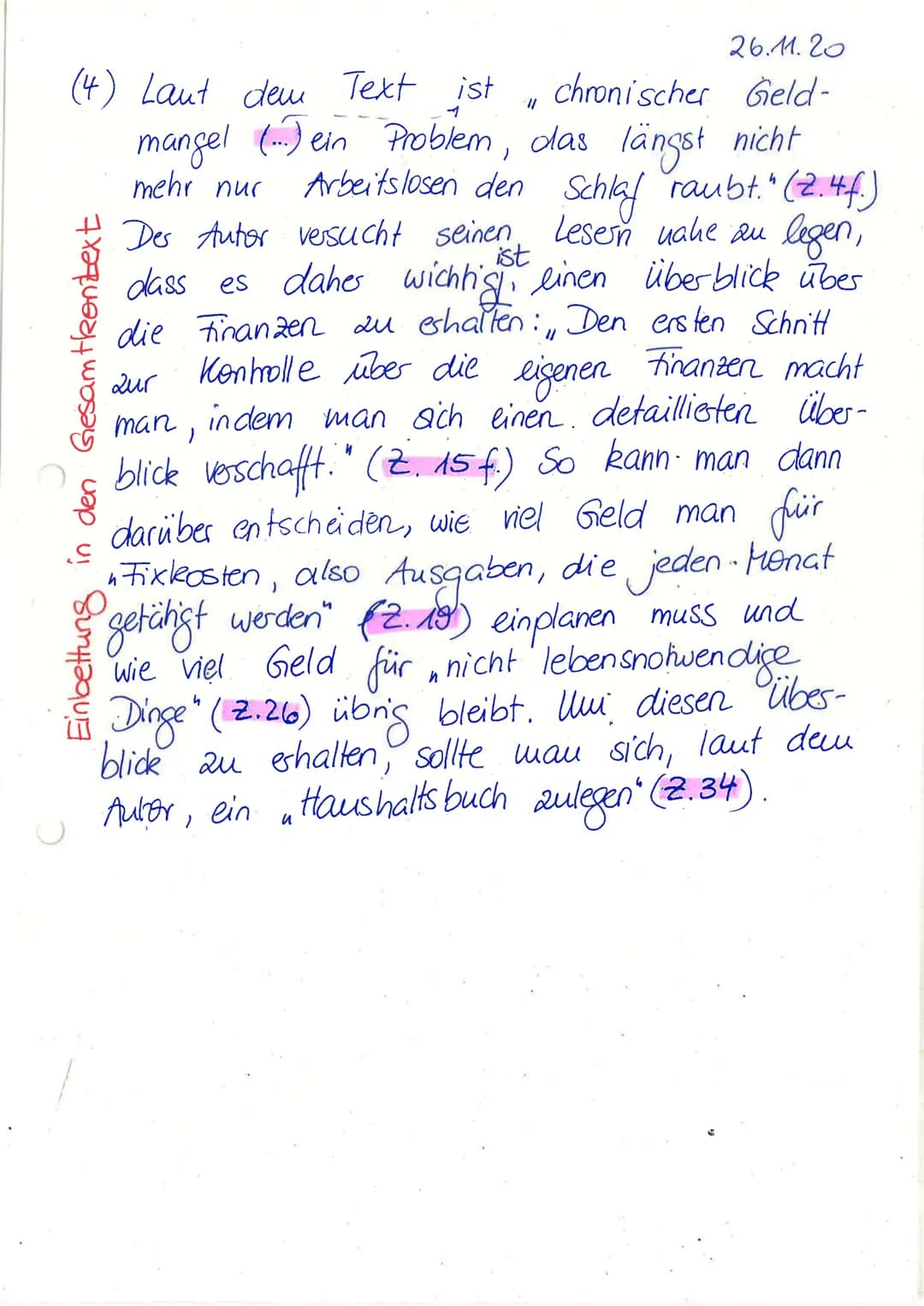 mind. 80 Wörter
Textstellen erläuterung (=TSE)
Fast jeder Text enthält Stellen, die sich nicht
von selbst erschließen. Der
Leses ist also
ge