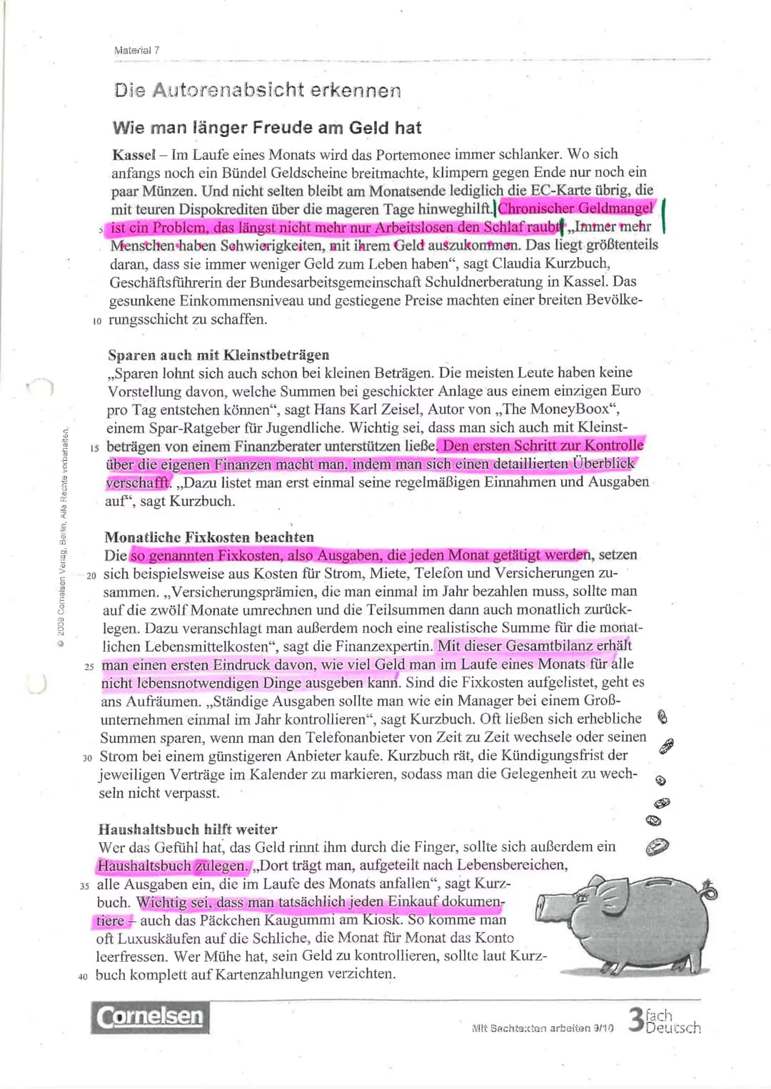 mind. 80 Wörter
Textstellen erläuterung (=TSE)
Fast jeder Text enthält Stellen, die sich nicht
von selbst erschließen. Der
Leses ist also
ge