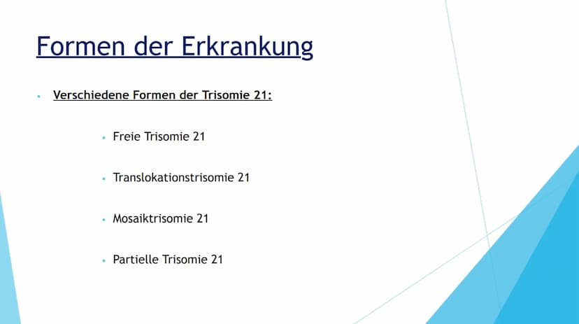DOWN-SYNDROM
TRISOMIE 21 Inhaltsverzeichnis
1. Definition der Erkrankung
2. Mutation
3. Ursache
4. Formen der Erkrankung
Freie Trisomie 21
T