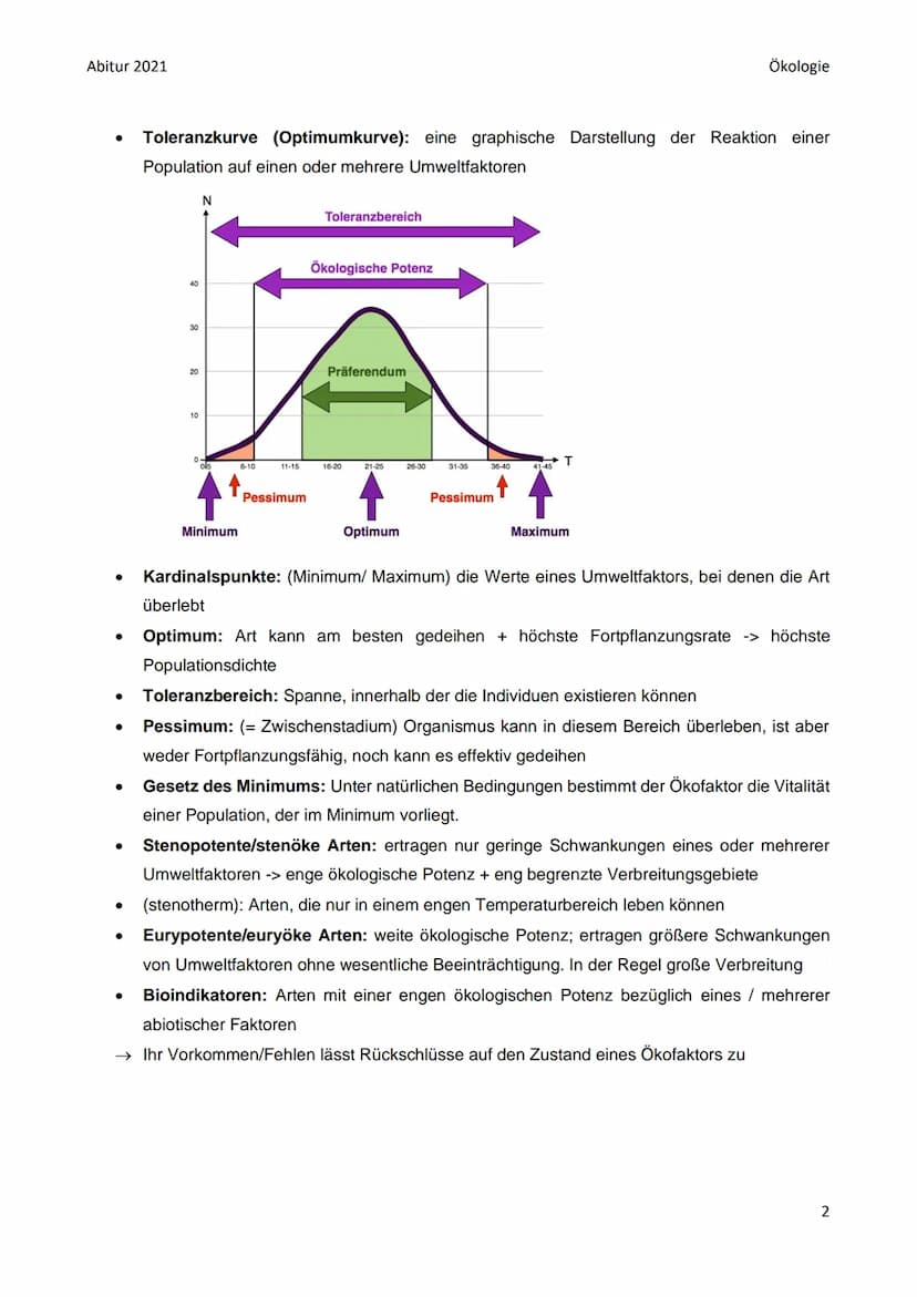 Abitur 2021
●
●
●
Biotop: bestimmter Lebensraum mit bestimmten Gegebenheiten: bestimmte abiotische
Faktoren (Klima, Wasser, Bodenbeschaffenh