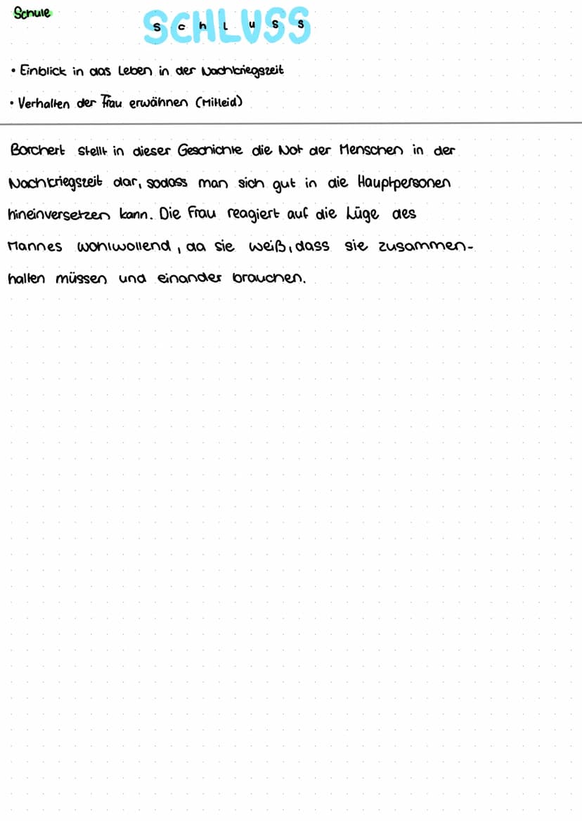  Schule
Dienstag, 7. Dezember
Textsortenbestimmung zur kurzgeschichte "Das Brot"
Bei dem Text handelt es sich um eine Kurzgeschichte da der

