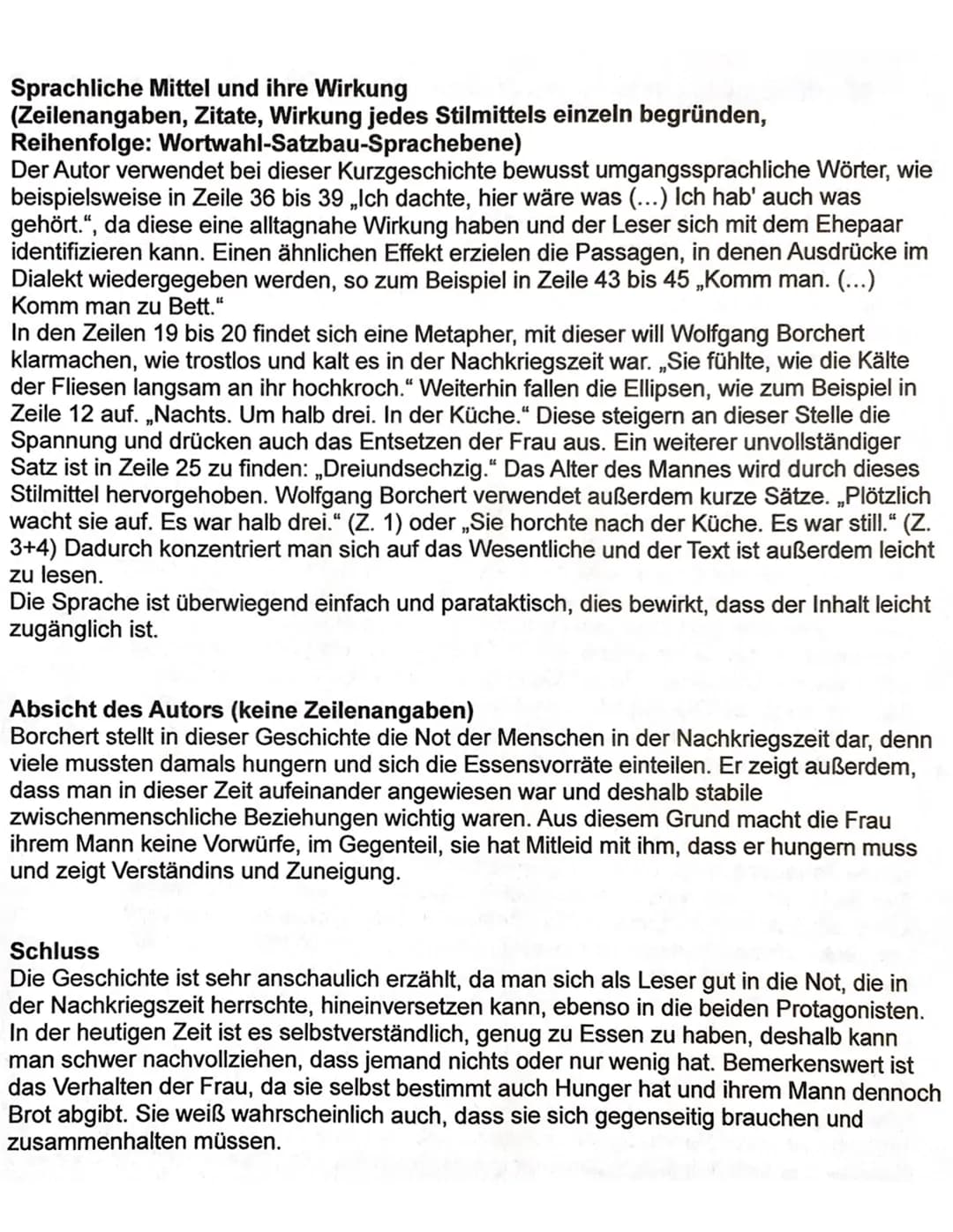  Schule
Dienstag, 7. Dezember
Textsortenbestimmung zur kurzgeschichte "Das Brot"
Bei dem Text handelt es sich um eine Kurzgeschichte da der
