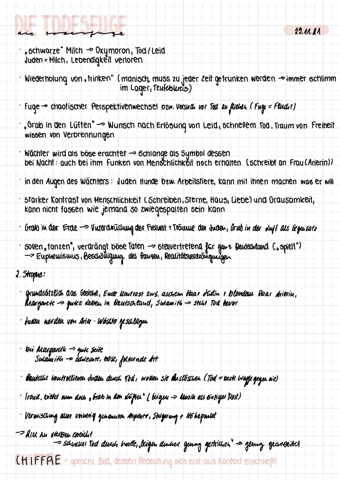 Die Todesfuge Interpretationsansätze