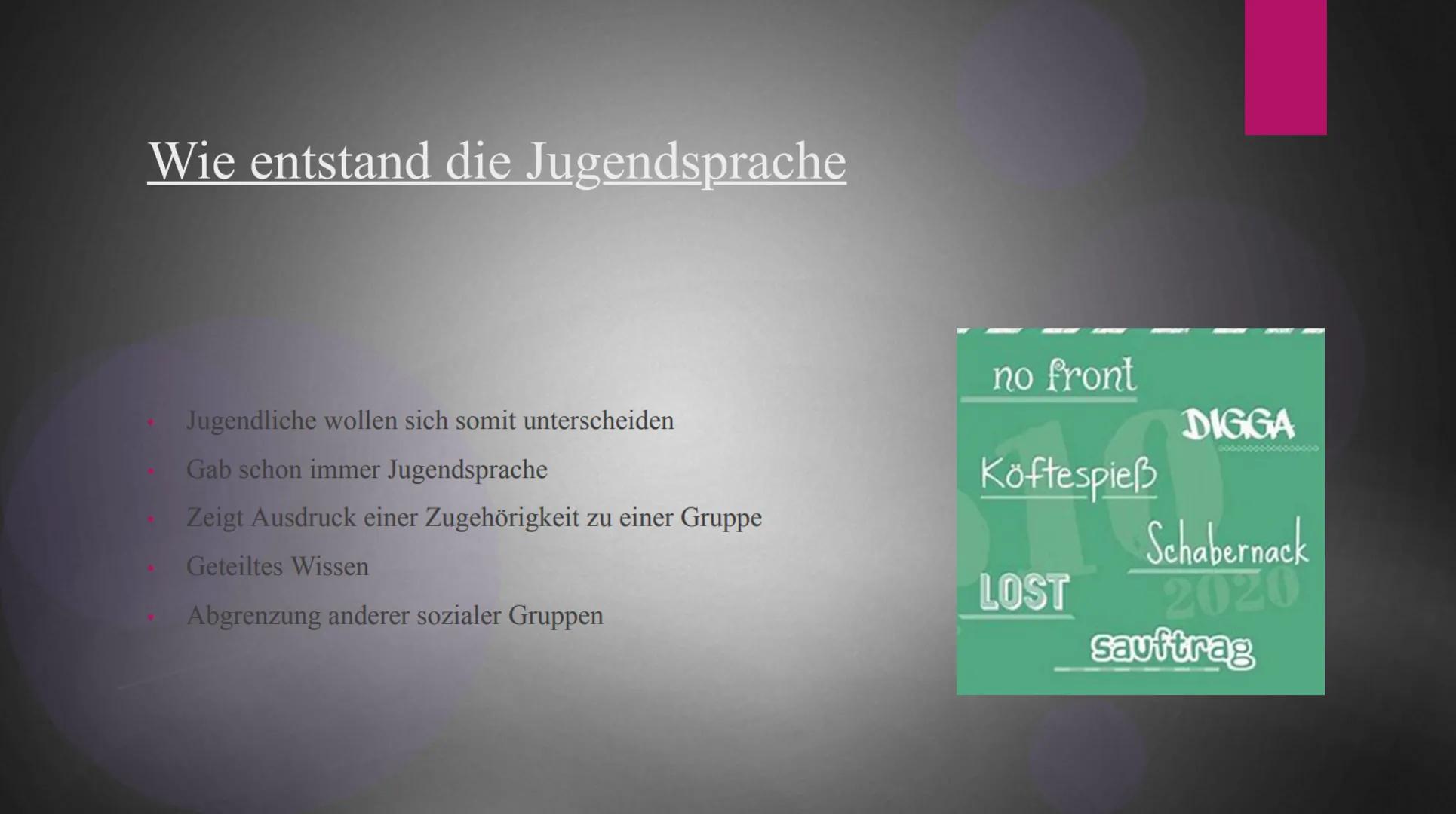 100%
JUGEND
T
2
15
Jugendsprache
HACHE CO
LIEBES MATHEBUCH, BITTE WETZDE ETZWACHSEN
AND LOS DEINE PROBLEME ALLENE!
WORTERBUCH
DER JUGENDSPRA