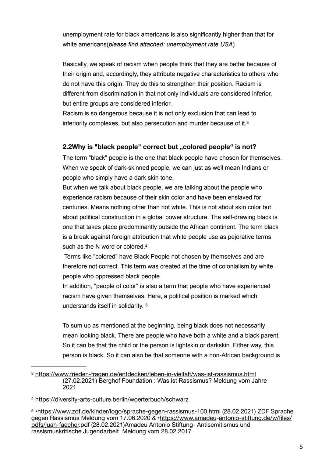 1.Introduction
2.What is racism?
2.1 Definition of racism
2.2Why is "black people" correct but ,,colored people" is not?
3. History of Racis