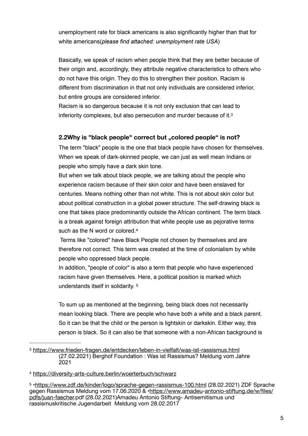 1.Introduction
2.What is racism?
2.1 Definition of racism
2.2Why is "black people" correct but ,,colored people" is not?
3. History of Racis