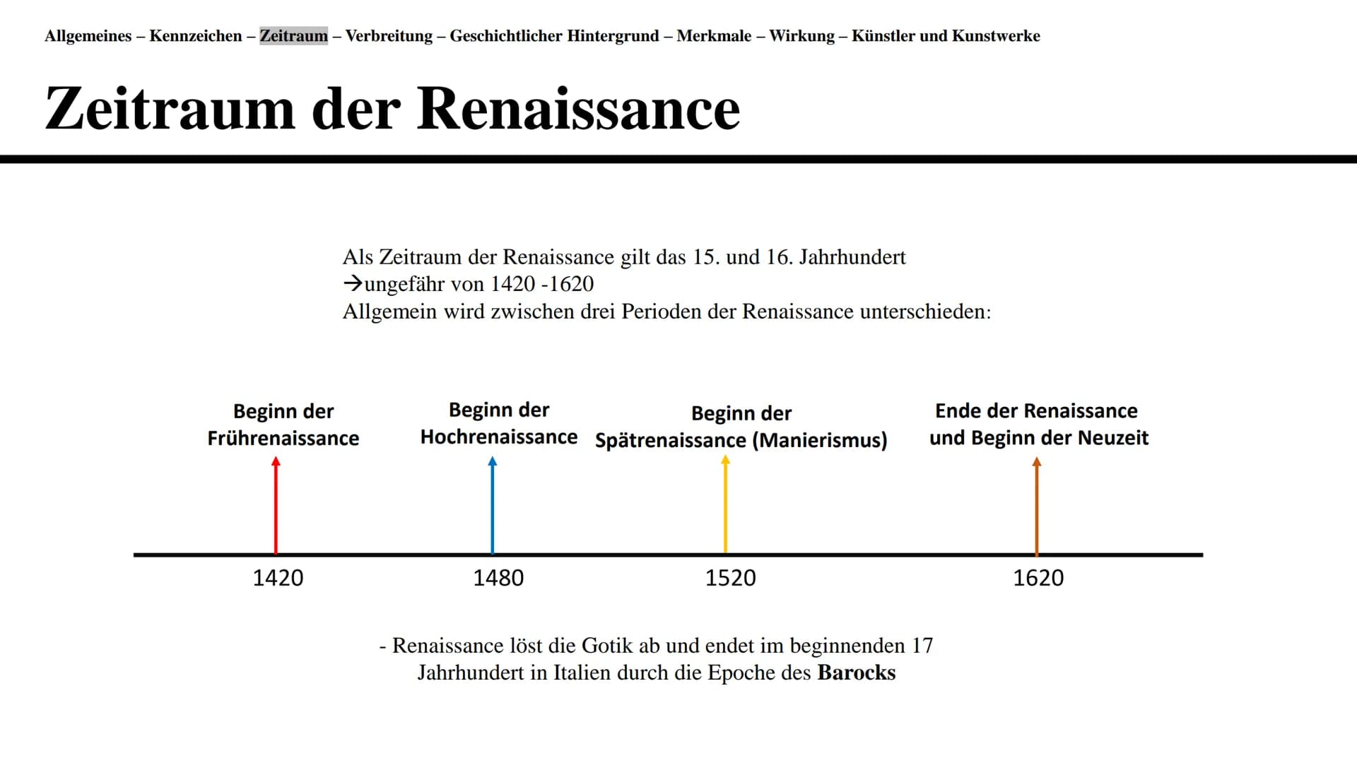 Renaissance
Eine Präsentation von Gleranda Altu Gliederung
●
●
Definition der Renaissance und Allgemeines
Kennzeichen
●
Zeitraum
Verbreitung