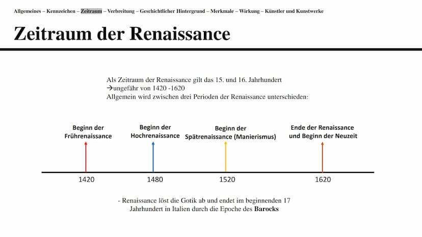 Renaissance
Eine Präsentation von Gleranda Altu Gliederung
●
●
Definition der Renaissance und Allgemeines
Kennzeichen
●
Zeitraum
Verbreitung