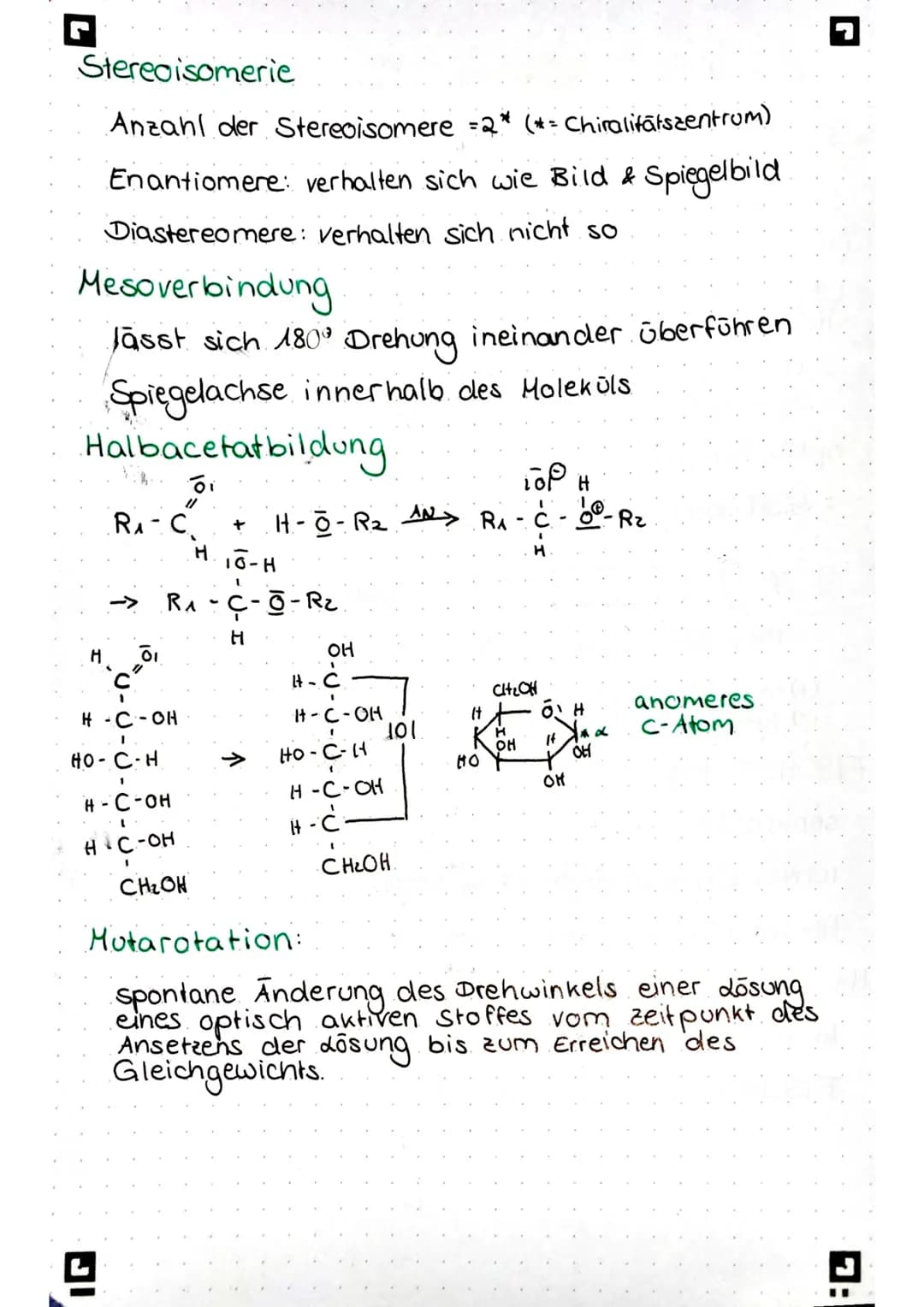 Kohlenhydrate
Polyhydroxyalkanale / Polyhydroxyalkanone
Cn (H₂O)n
Eigenschaften
Chiralitatszentrum/Sterozentrum/asymmetrisches
Kohlenstoffat