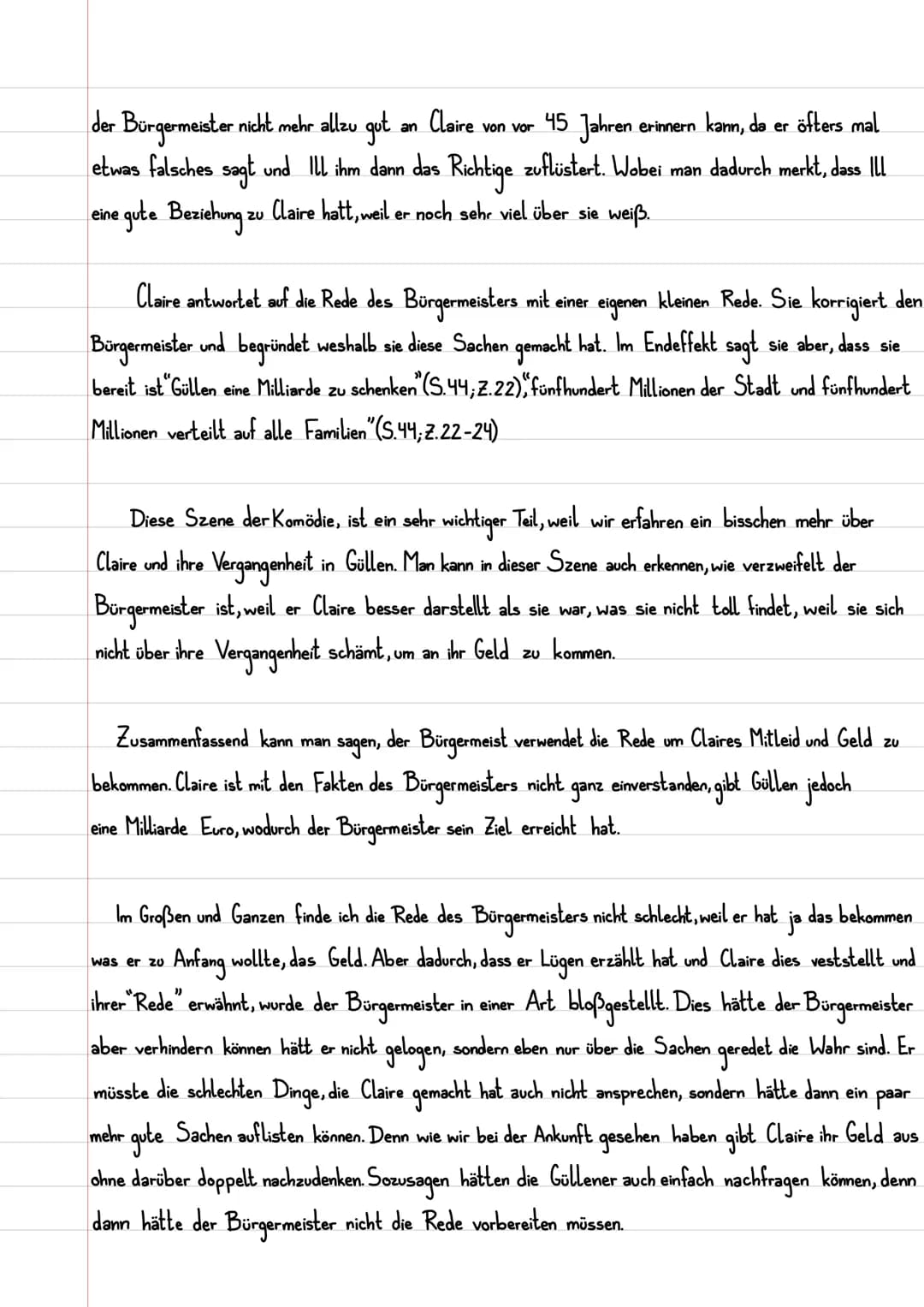 Analyse:
Die tragische Komödie ,,der Besuch der alten Dame" verfasst von Friedrich Dürrenmatt,
Erstaufführung im Jahre 1956, handelt von der