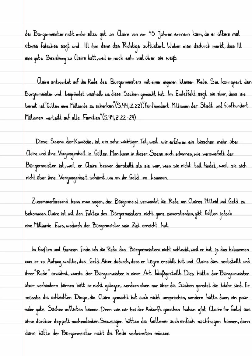 Analyse:
Die tragische Komödie ,,der Besuch der alten Dame" verfasst von Friedrich Dürrenmatt,
Erstaufführung im Jahre 1956, handelt von der
