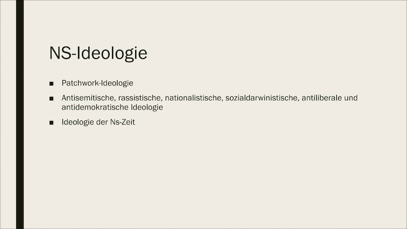 NS-IDEOLOGIE
Hitler
Eine Patchwork-Ideologie voller Wiedersprüche
Rob INHALT
Ns Ideologie
Sozialdarwinismus
Rassismus
■ Antisemitismus
■ Vol