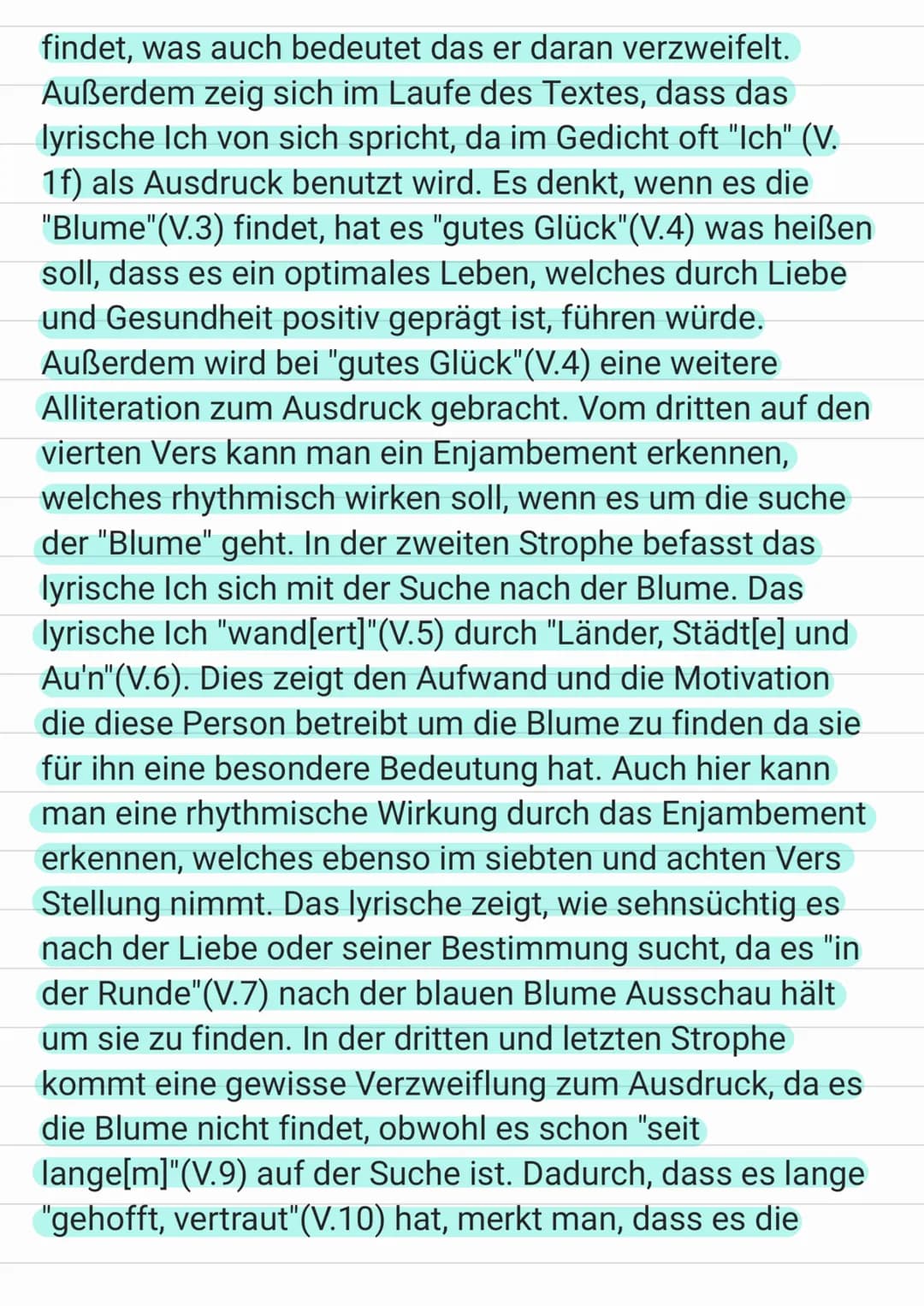 ΤΑΤΤΕ Υ
Das Romantikgedicht "Die blaue Blume", welches von
Joseph von Eichendorff geschrieben und 1818
veröffentlicht wurde, thematisiert di