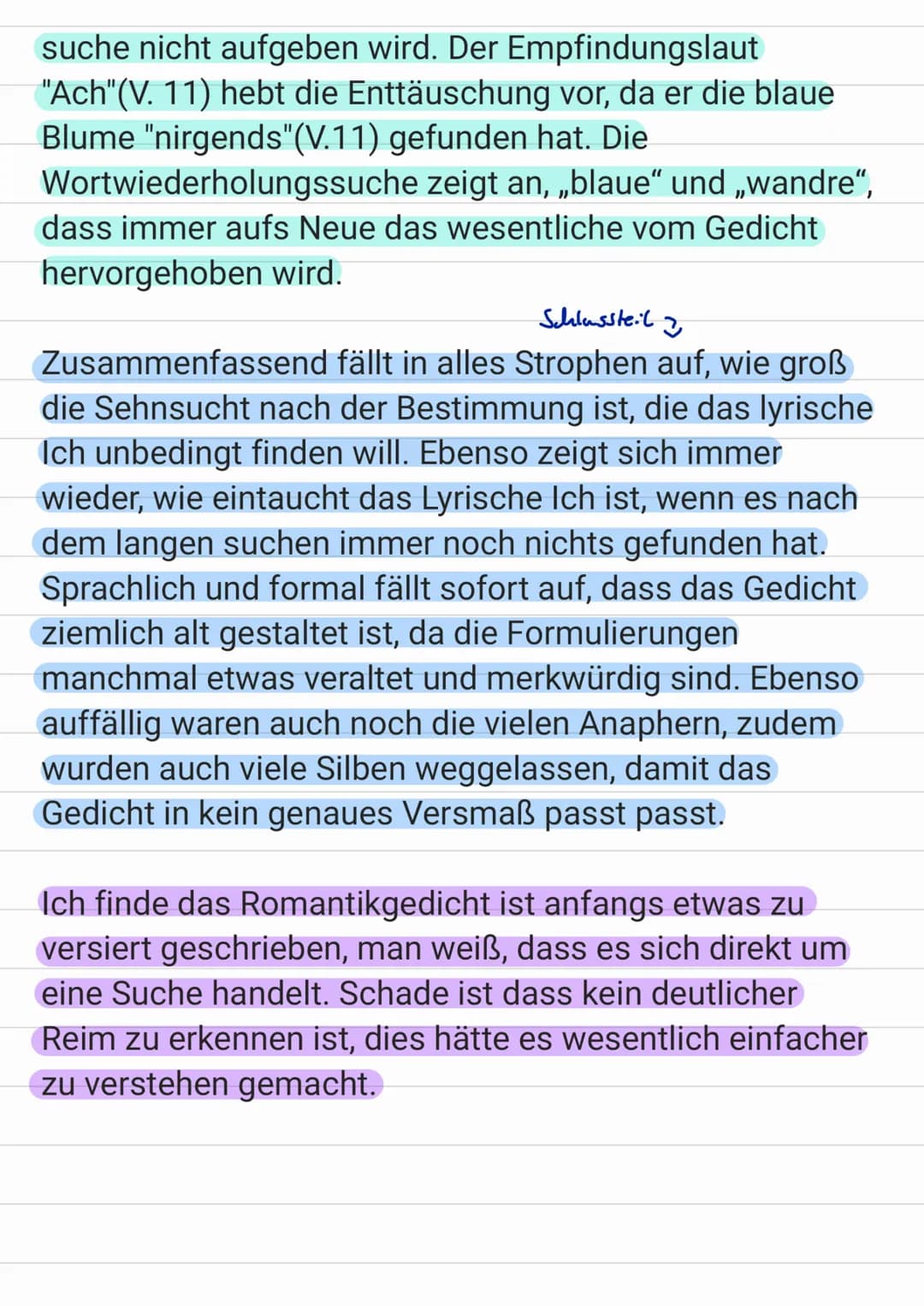 ΤΑΤΤΕ Υ
Das Romantikgedicht "Die blaue Blume", welches von
Joseph von Eichendorff geschrieben und 1818
veröffentlicht wurde, thematisiert di
