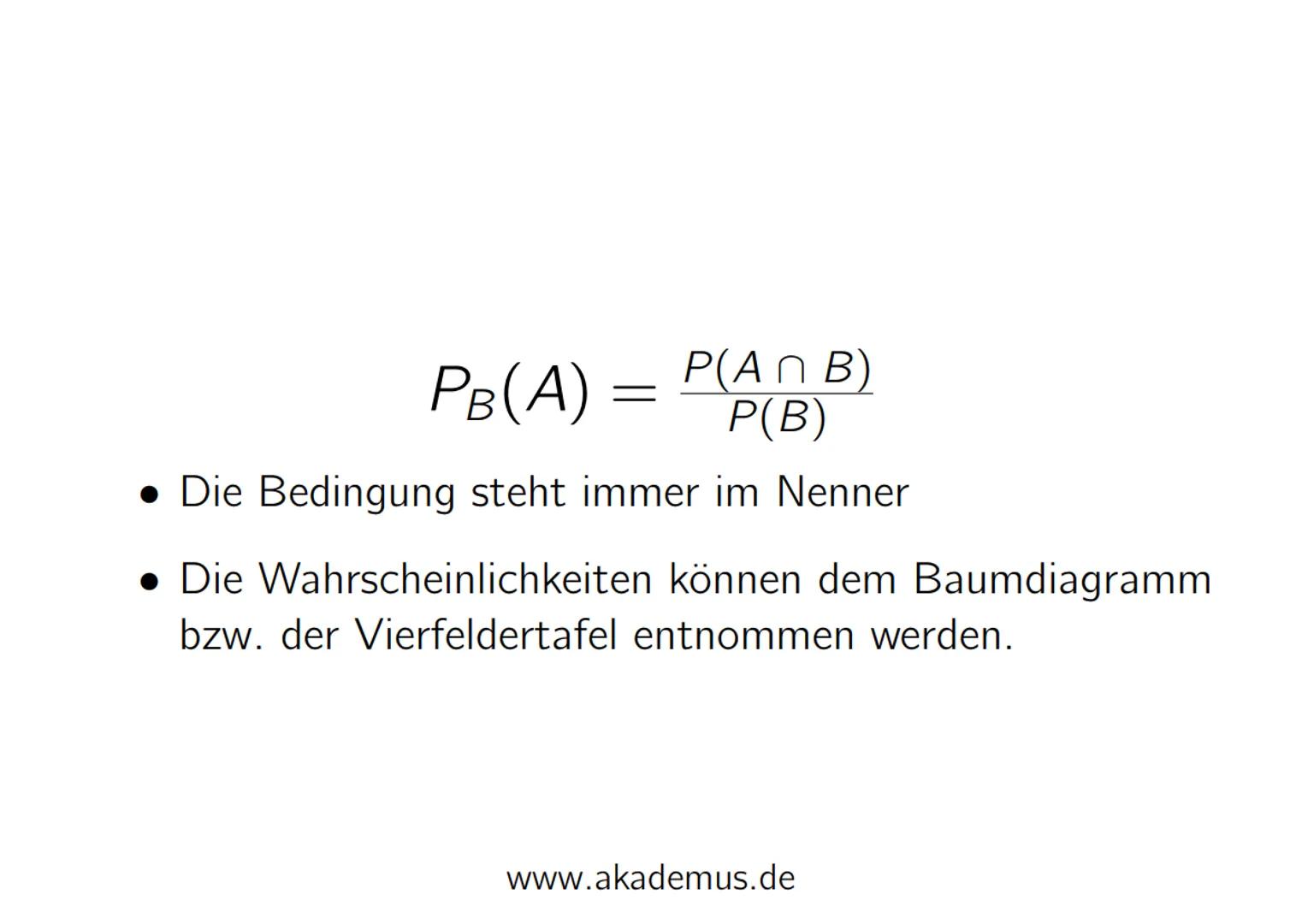 AKADEMUS
by Nick Klupak
Pfadregeln bei Baumdiagrammen
(Bsp.: 3-maliger Münzwurf)
50 Entlang eines Astes multiplizieren, um eine ganz bestimm