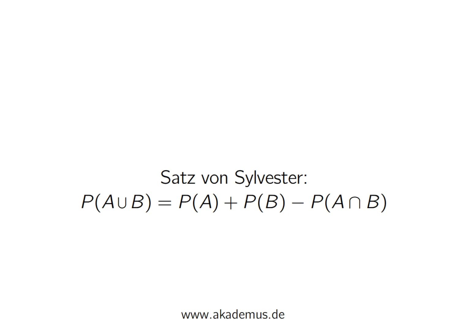 AKADEMUS
by Nick Klupak
Pfadregeln bei Baumdiagrammen
(Bsp.: 3-maliger Münzwurf)
50 Entlang eines Astes multiplizieren, um eine ganz bestimm