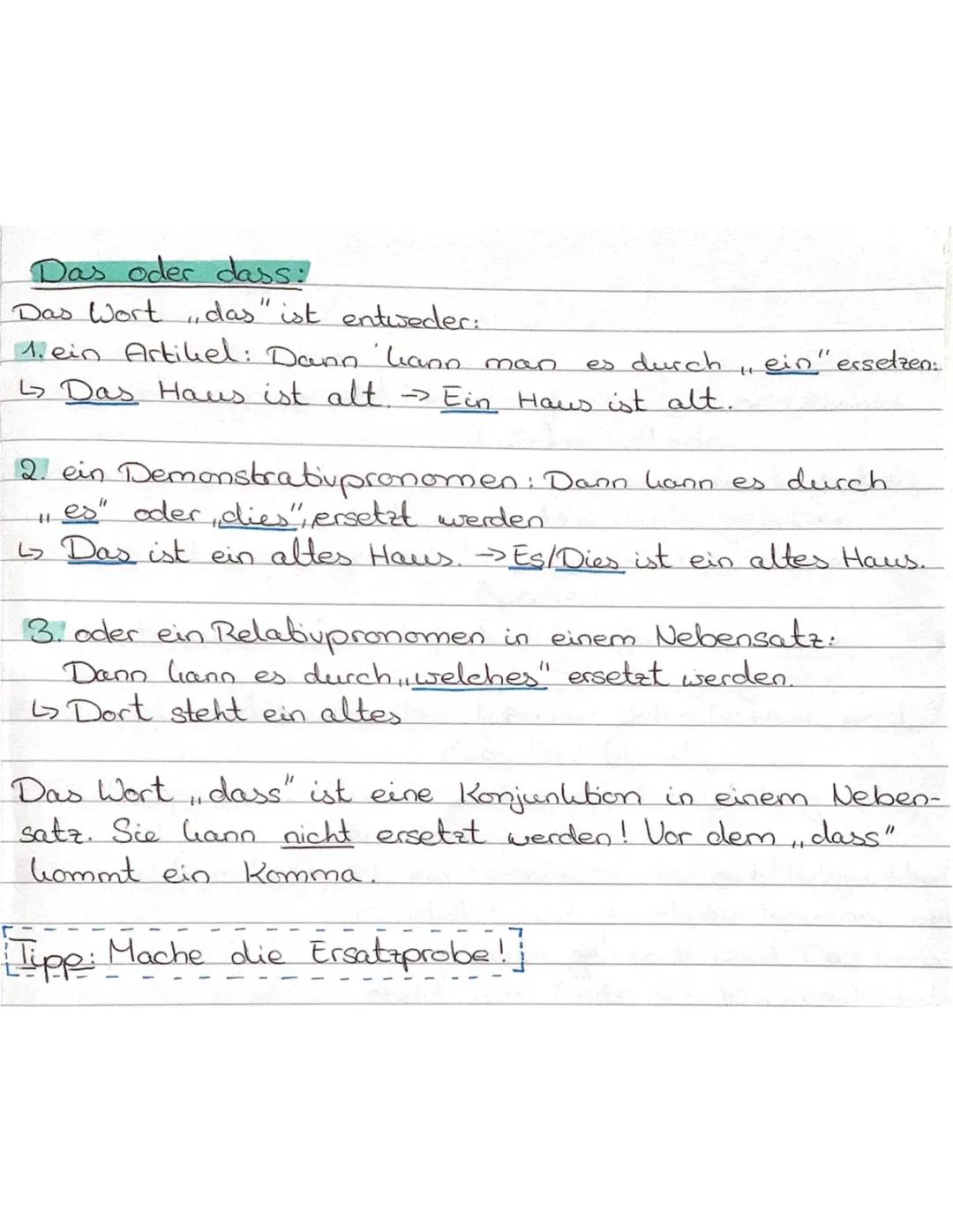 Rechtschreibung mit Komma