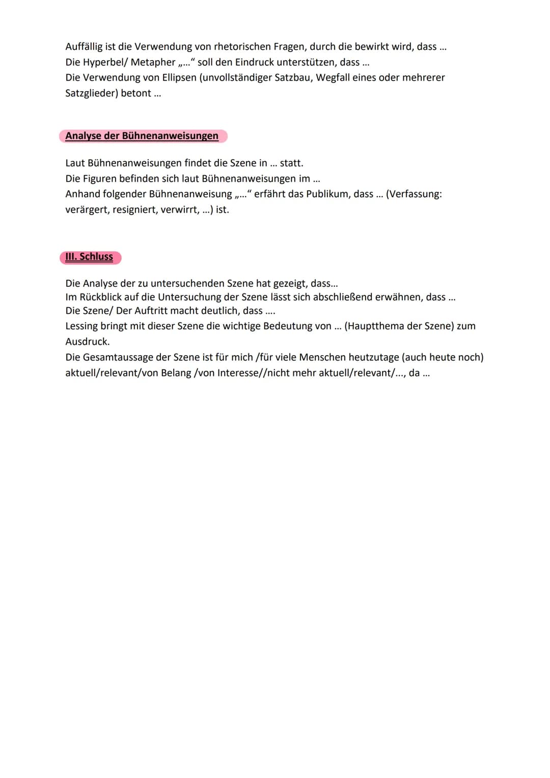 Szenenanalyse Formulierungshilfen
I. Einleitung
Im zweiten Auftritt des ersten Aufzugs des 1779 erschienen dramatischen Gedichtes
,,Nathan d