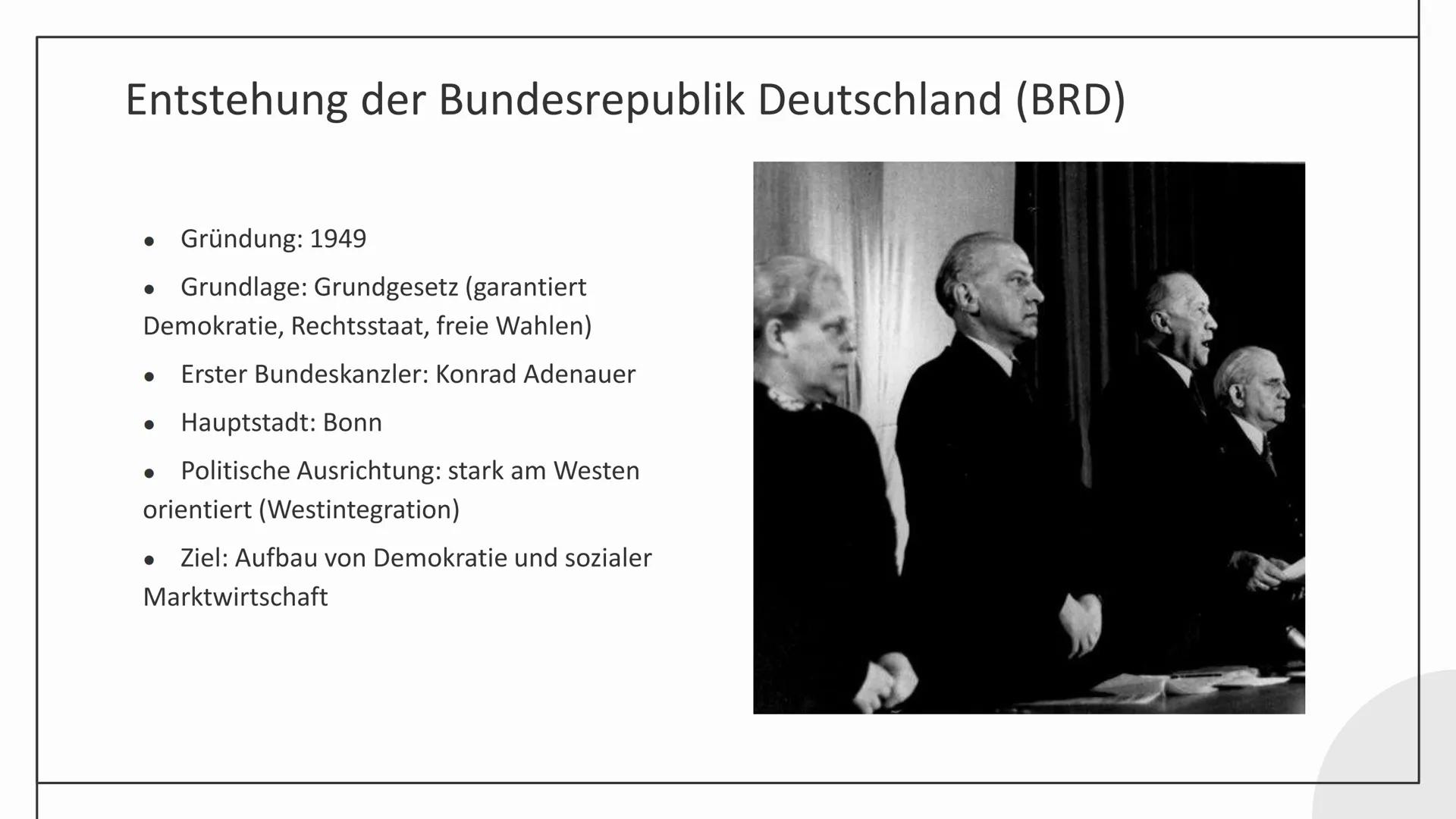 # Teilung
# Deutschlands

Lea Schulte # Gliederung

*   Ausgangssituation nach Kriegsende
*   Marshall-Plan
*   Entstehung der Bundesrepubli
