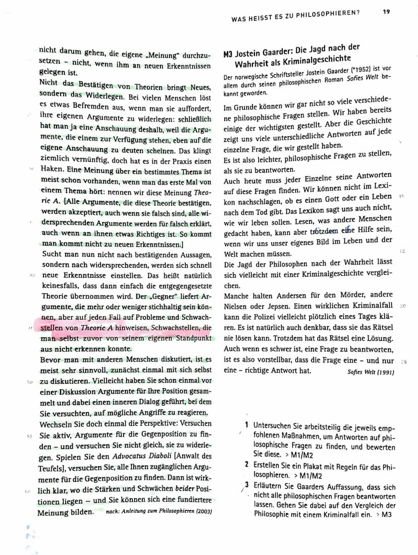 70
18
EIGENART PHILOSOPHISCHEN FRAGENS UND DENKENS
Nach Antworten suchen
M1 Jay F. Rosenberg: Philosophieren
eine Tätigkeit der Vernunft
Der