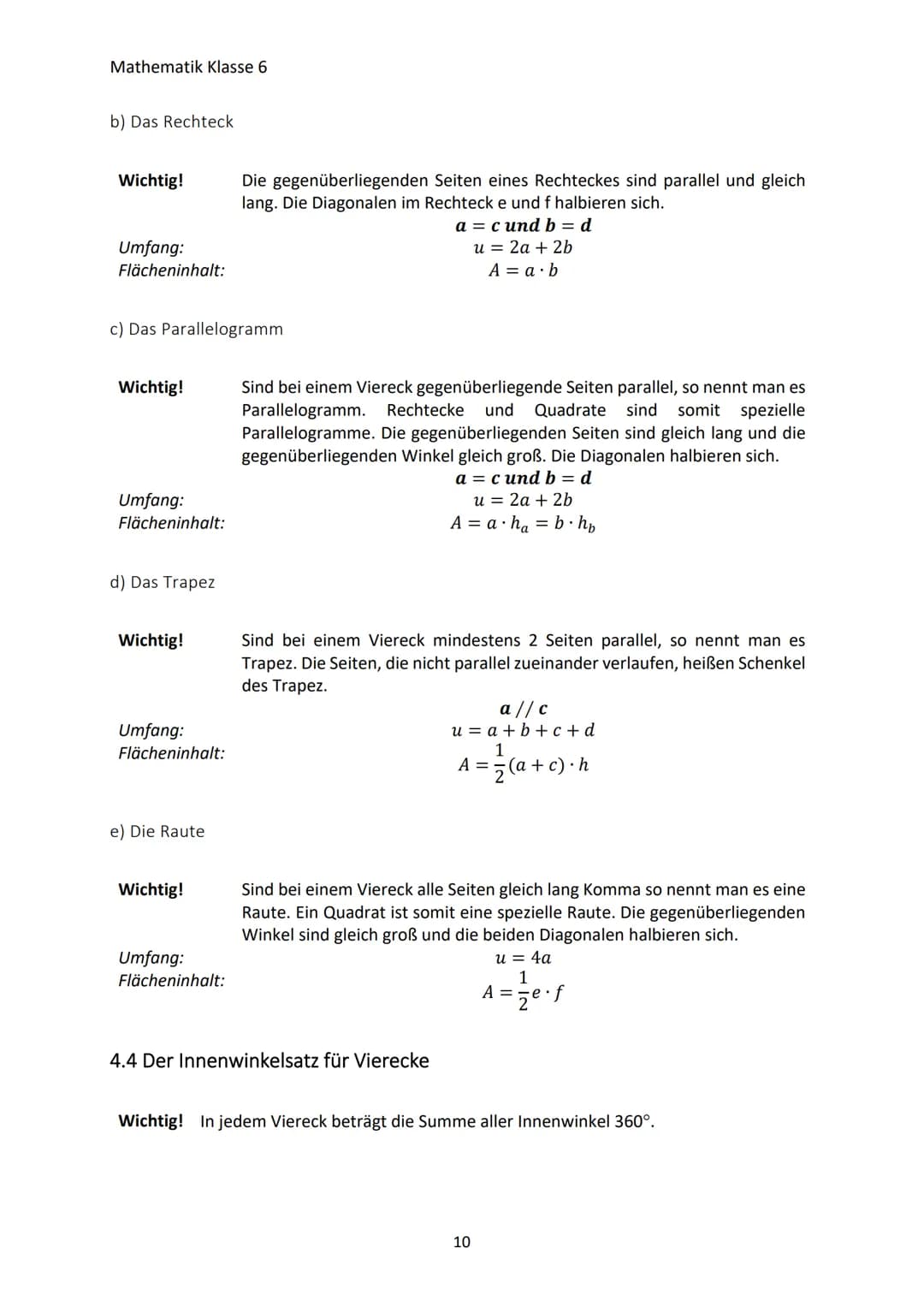 Mathematik Klasse 6
1. ARBEITEN MIT GEBROCHENEN ZAHLEN
1.1 Der Zahlenbereich der gebrochenen Zahlen
Wichtig! Zahlen, die durch gemeine Brüch